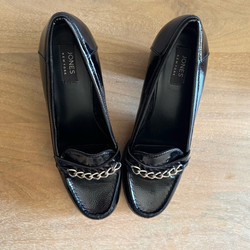 Jones New York Cypress Y2K High Stacked Penny Loafers in Black - Picture 3 of 7